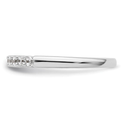 14K Weißgold Ehering mit 9 natürlichen Diamanten