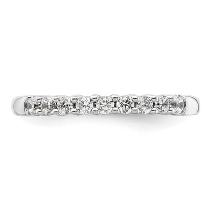 14K Weißgold Ehering mit 9 natürlichen Diamanten