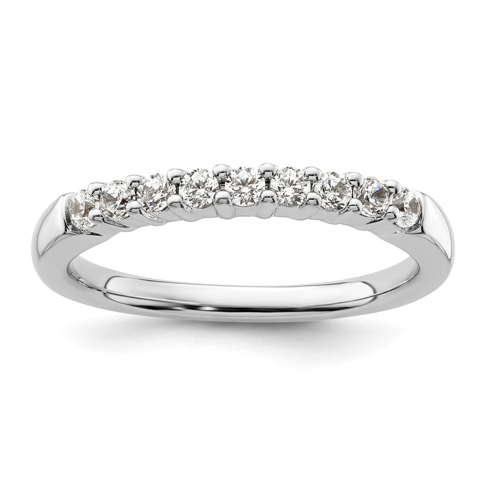 14K Weißgold Ehering mit 9 natürlichen Diamanten