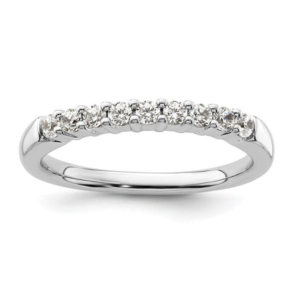 14K Weißgold Ehering mit 9 natürlichen Diamanten
