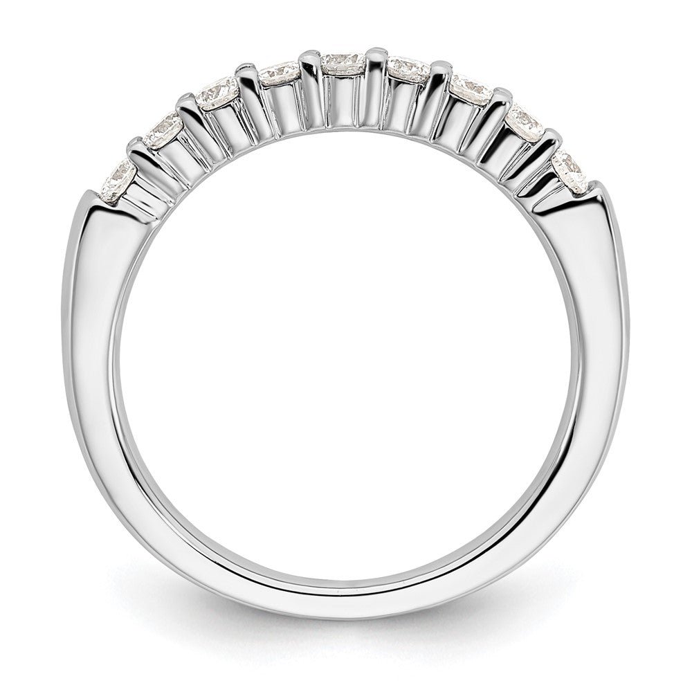 14K Weißgold Ring mit 9 echten Diamanten