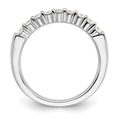14K Weißgold Ring mit 9 echten Diamanten