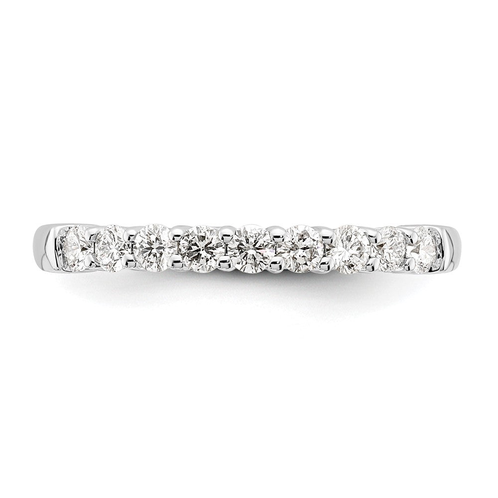 14K Weißgold Ring mit 9 echten Diamanten