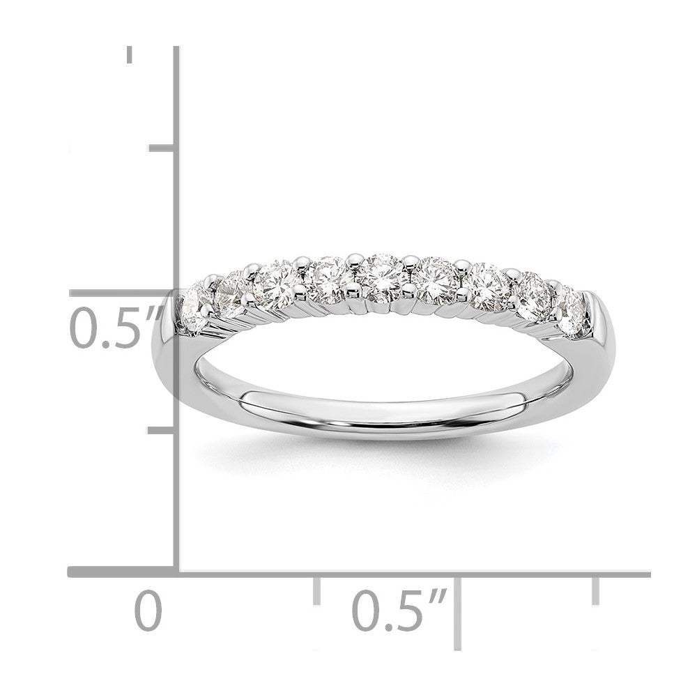 14K Weißgold Ring mit 9 echten Diamanten