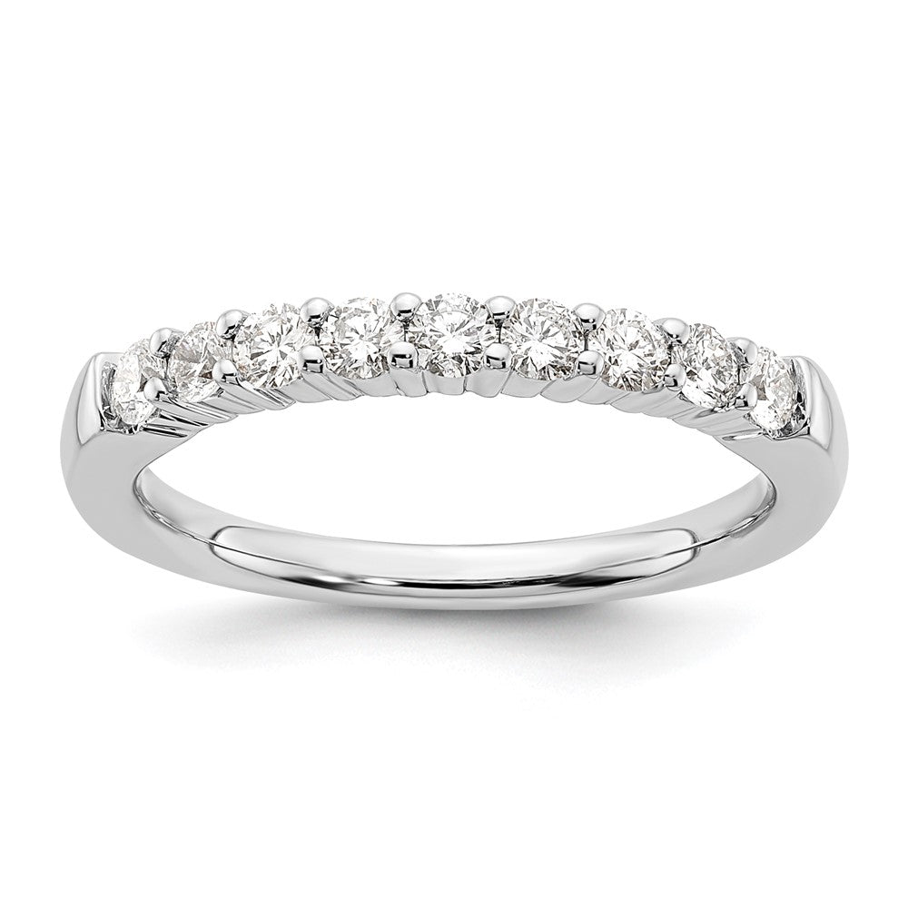 14K Weißgold Ring mit 9 echten Diamanten