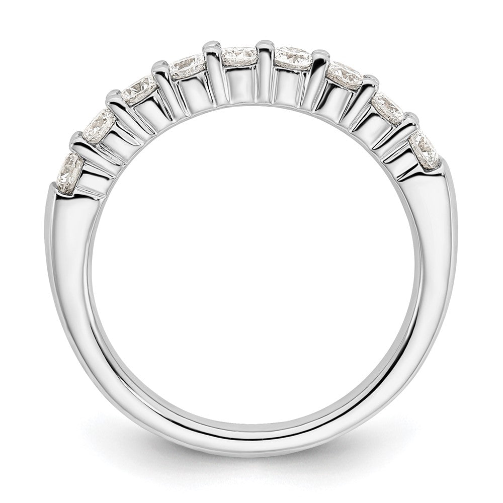 14K Weißgold Ehering mit 9 natürlichen Diamanten