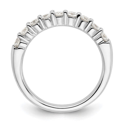 14K Weißgold Ehering mit 9 natürlichen Diamanten