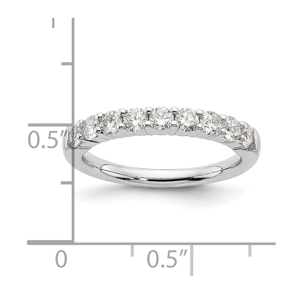 14K Weißgold Ehering mit 9 natürlichen Diamanten