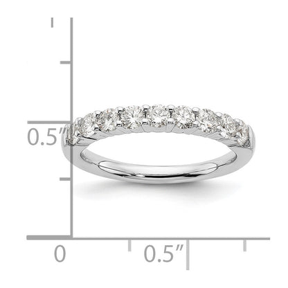 14K Weißgold Ehering mit 9 natürlichen Diamanten
