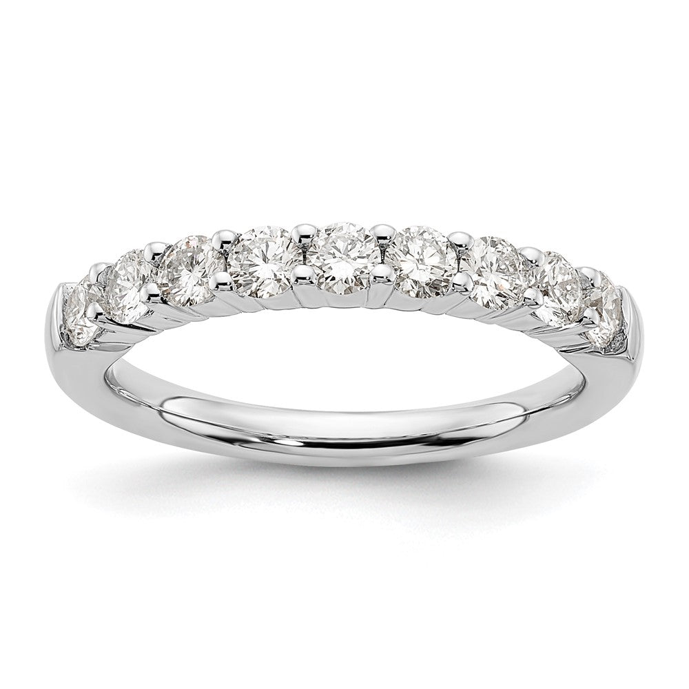 14K Weißgold Ehering mit 9 natürlichen Diamanten