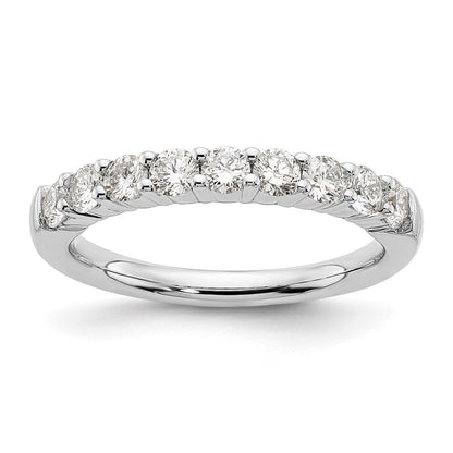 14K Weißgold Ehering mit 9 natürlichen Diamanten