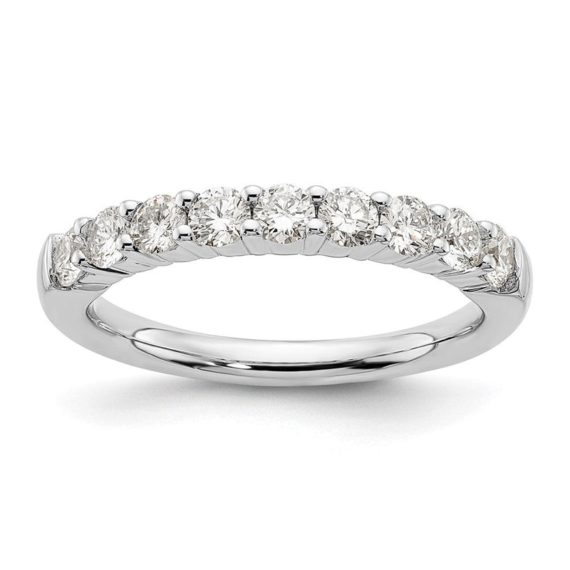 14K Weißgold Ehering mit 9 natürlichen Diamanten
