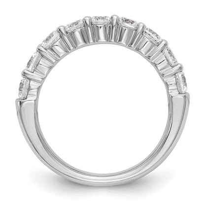 14K Weißgold Ehering mit 9 natürlichen Diamanten