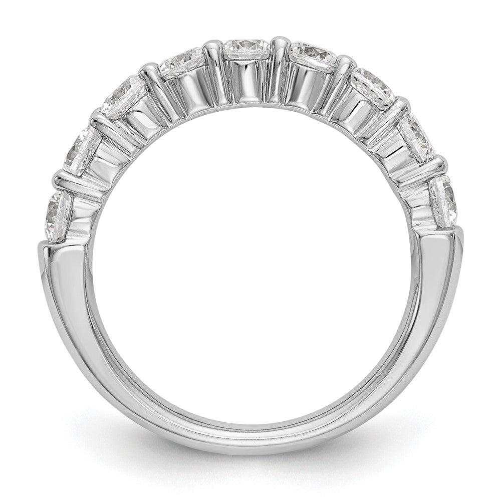 14K Weißgold Ehering mit 9 natürlichen Diamanten