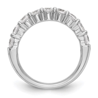 14K Weißgold Ehering mit 9 natürlichen Diamanten