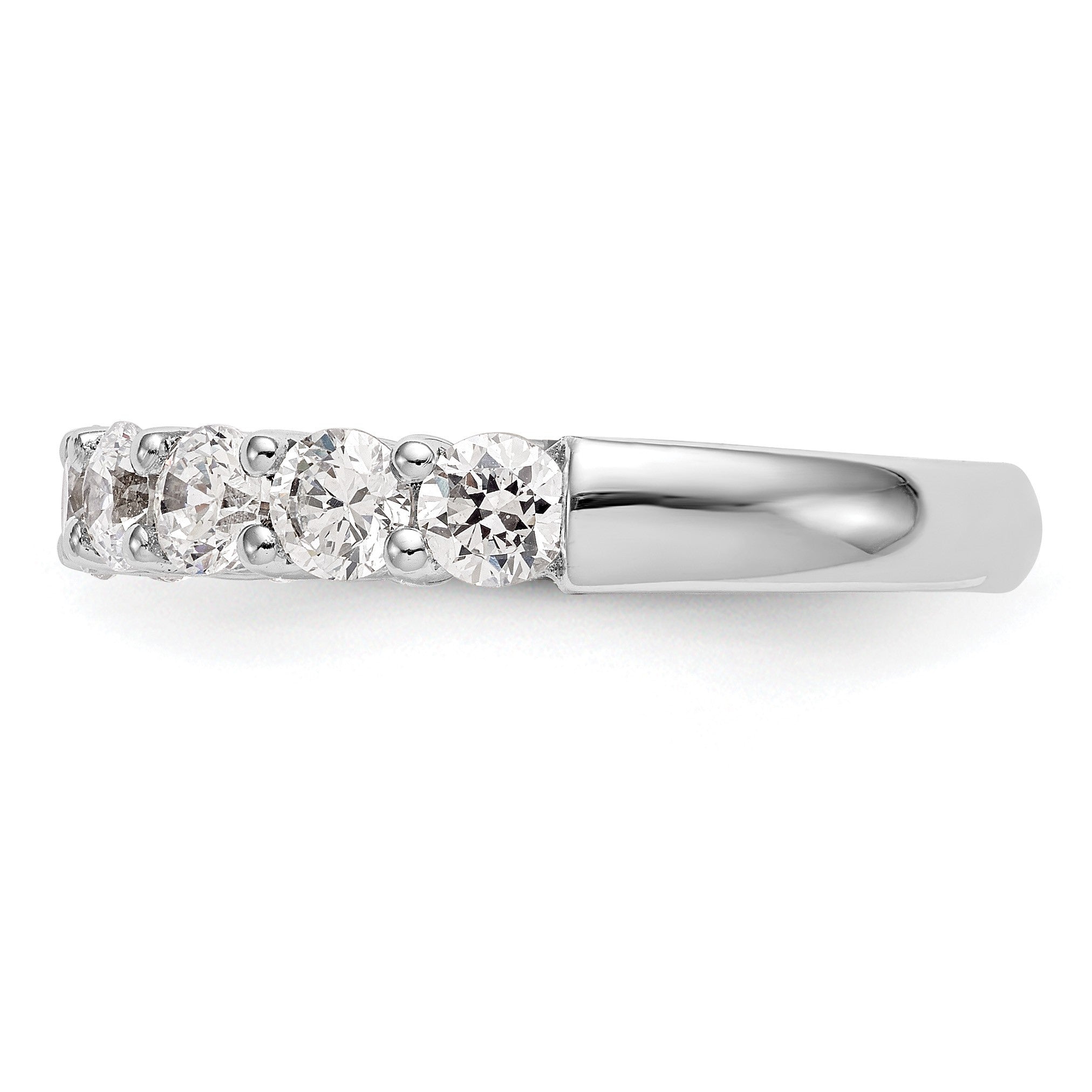 14K Weißgold Ehering mit 9 natürlichen Diamanten