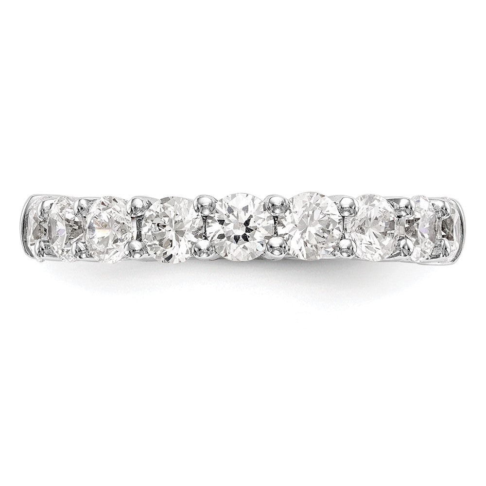 14K Weißgold Ehering mit 9 natürlichen Diamanten