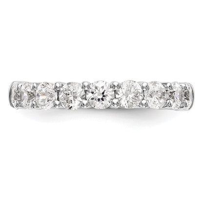 14K Weißgold Ehering mit 9 natürlichen Diamanten