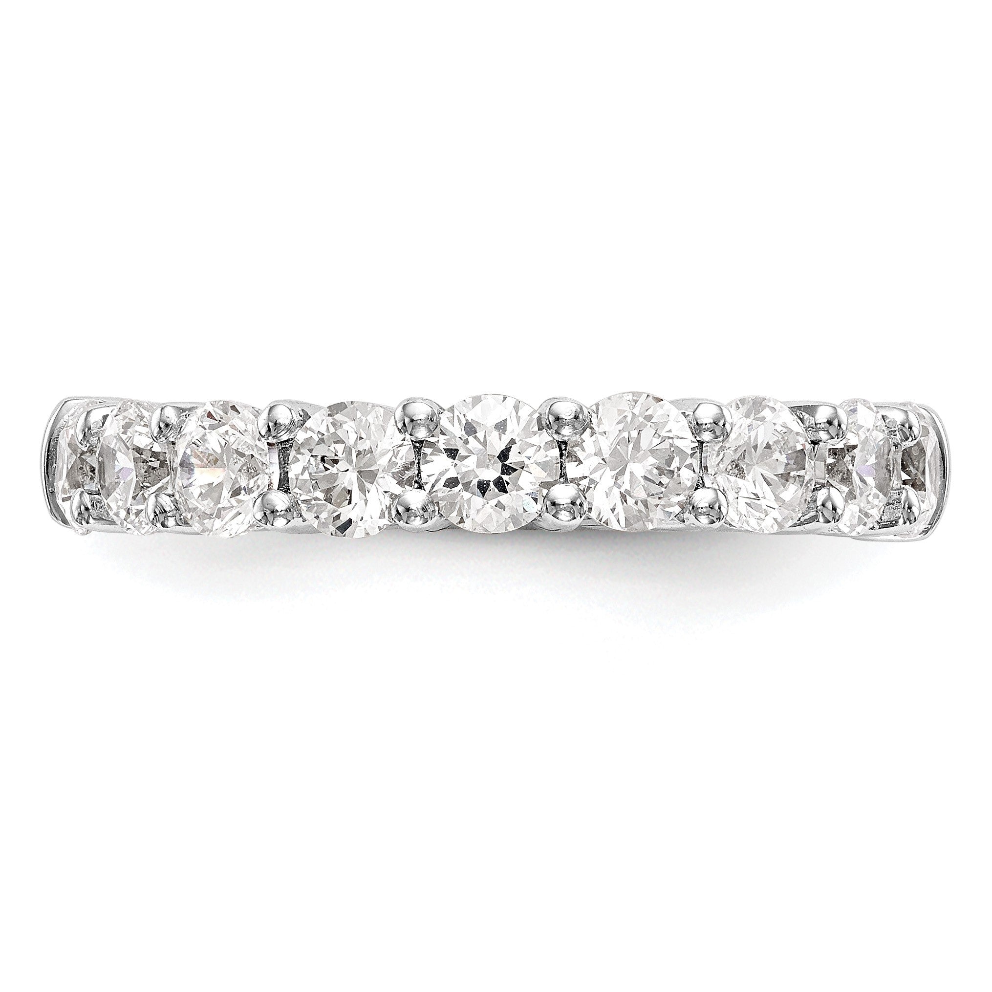 14K Weißgold Ehering mit 9 natürlichen Diamanten