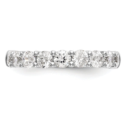 14K Weißgold Ehering mit 9 natürlichen Diamanten