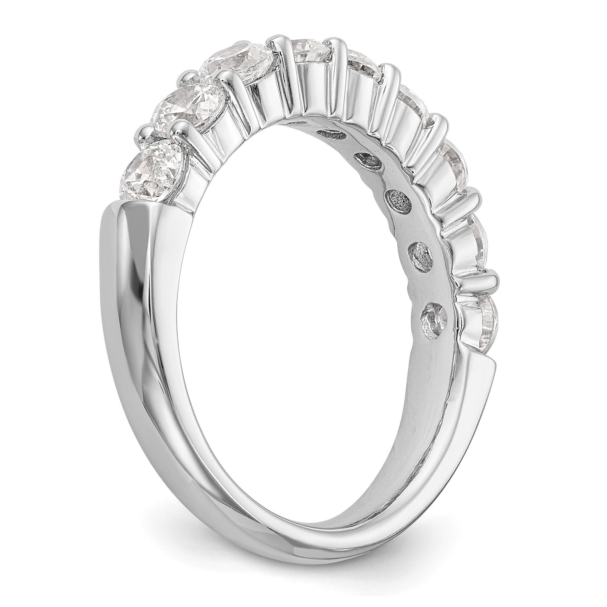 14K Weißgold Ehering mit 9 natürlichen Diamanten
