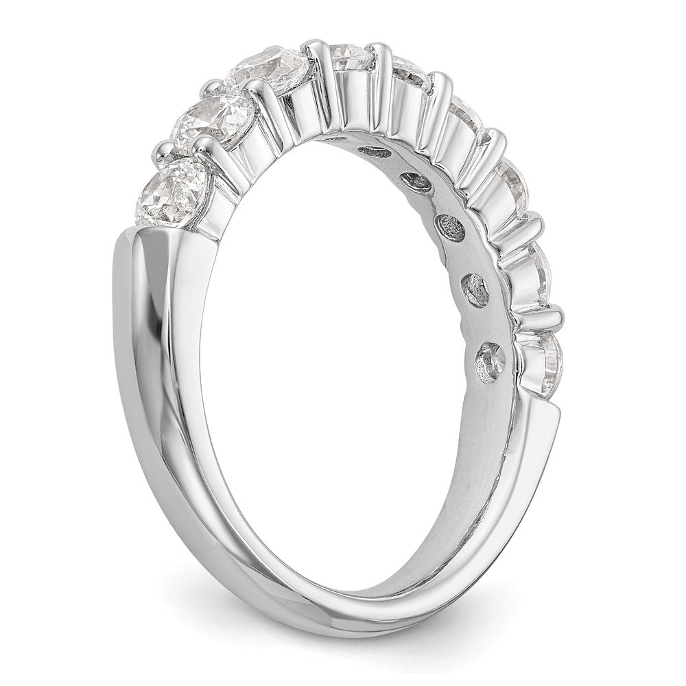 14K Weißgold Ehering mit 9 natürlichen Diamanten
