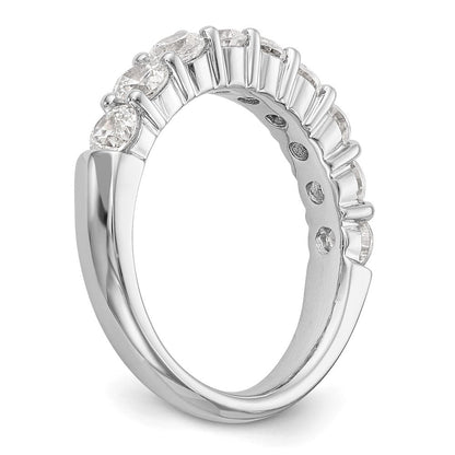 14K Weißgold Ehering mit 9 natürlichen Diamanten