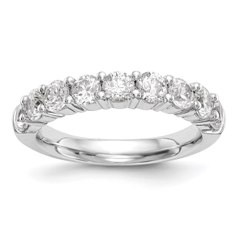 14K Weißgold Ehering mit 9 natürlichen Diamanten