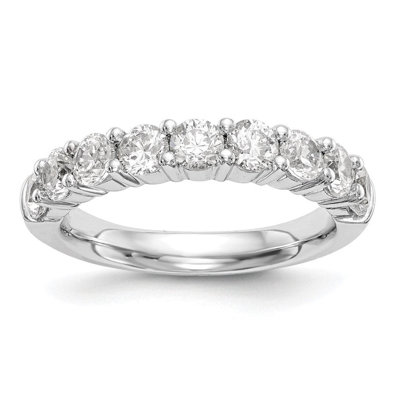 14K Weißgold Ehering mit 9 natürlichen Diamanten