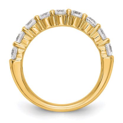 14K Gelbgold Ehering mit 9 echten Diamanten