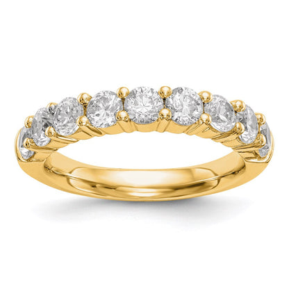 14K Gelbgold Ehering mit 9 echten Diamanten