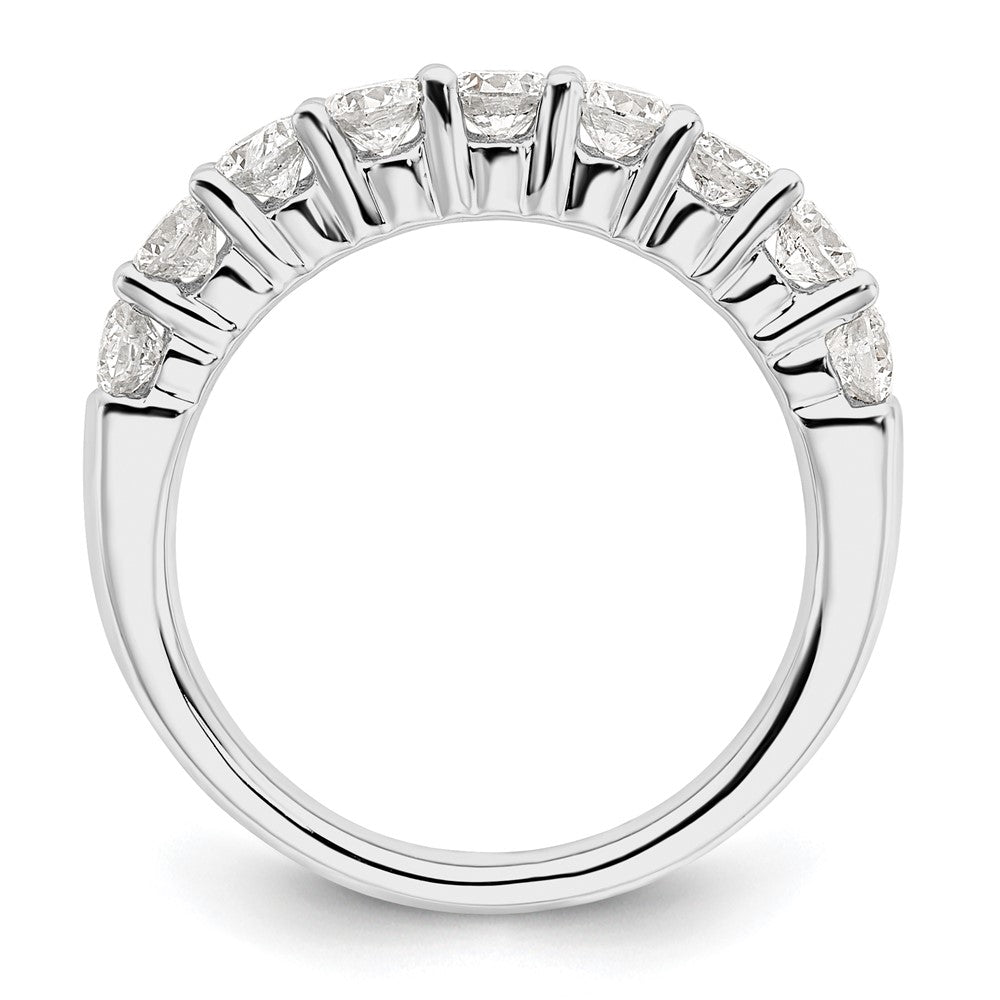 14K Weißgold Ehering mit 9 natürlichen Diamanten