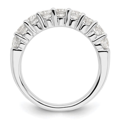 14K Weißgold Ehering mit 9 natürlichen Diamanten