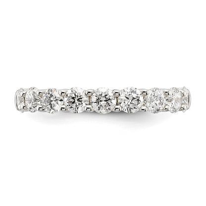 14K Weißgold Ehering mit 9 natürlichen Diamanten