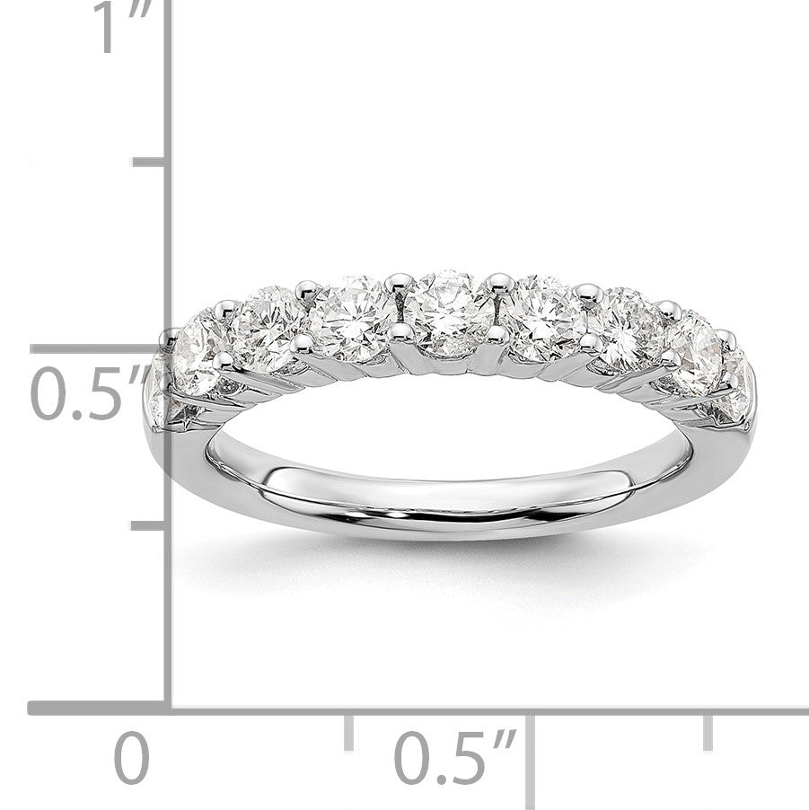 14K Weißgold Ehering mit 9 natürlichen Diamanten