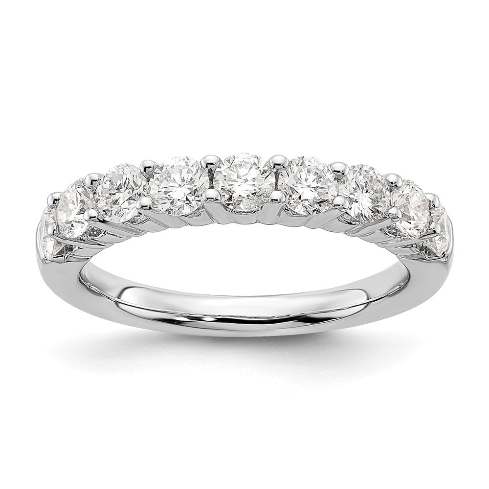 14K Weißgold Ehering mit 9 natürlichen Diamanten