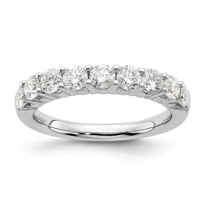 14K Weißgold Ehering mit 9 natürlichen Diamanten