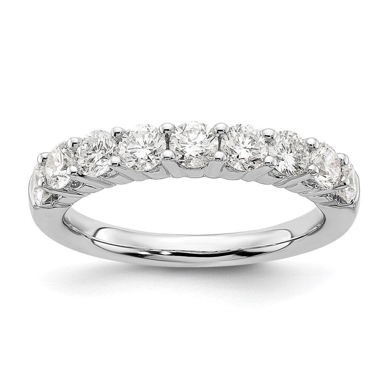 14K Weißgold Ehering mit 9 natürlichen Diamanten
