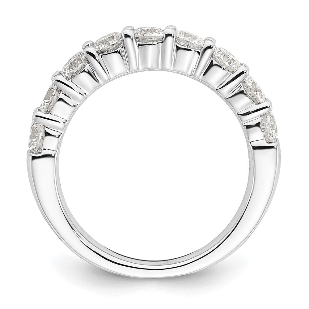 14K Weißgold Ehering mit 9 natürlichen Diamanten