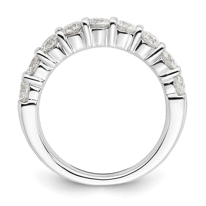 14K Weißgold Ehering mit 9 natürlichen Diamanten