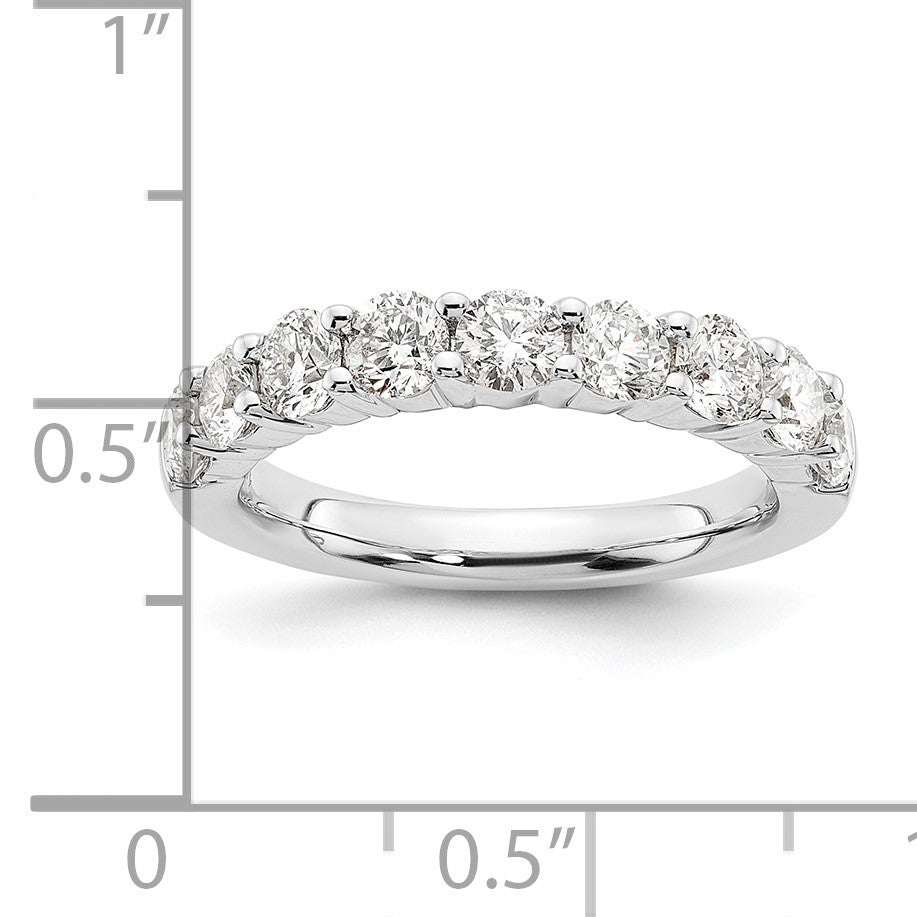 14K Weißgold Ehering mit 9 natürlichen Diamanten