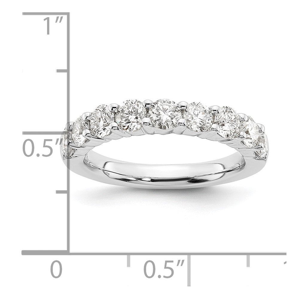 14K Weißgold Ehering mit 9 natürlichen Diamanten