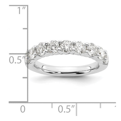 14K Weißgold Ehering mit 9 natürlichen Diamanten