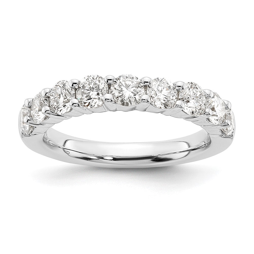 14K Weißgold Ehering mit 9 natürlichen Diamanten