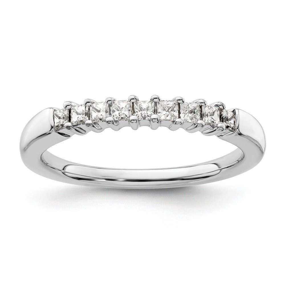 14K Weißgold Ring mit 9 natürlichen Diamanten