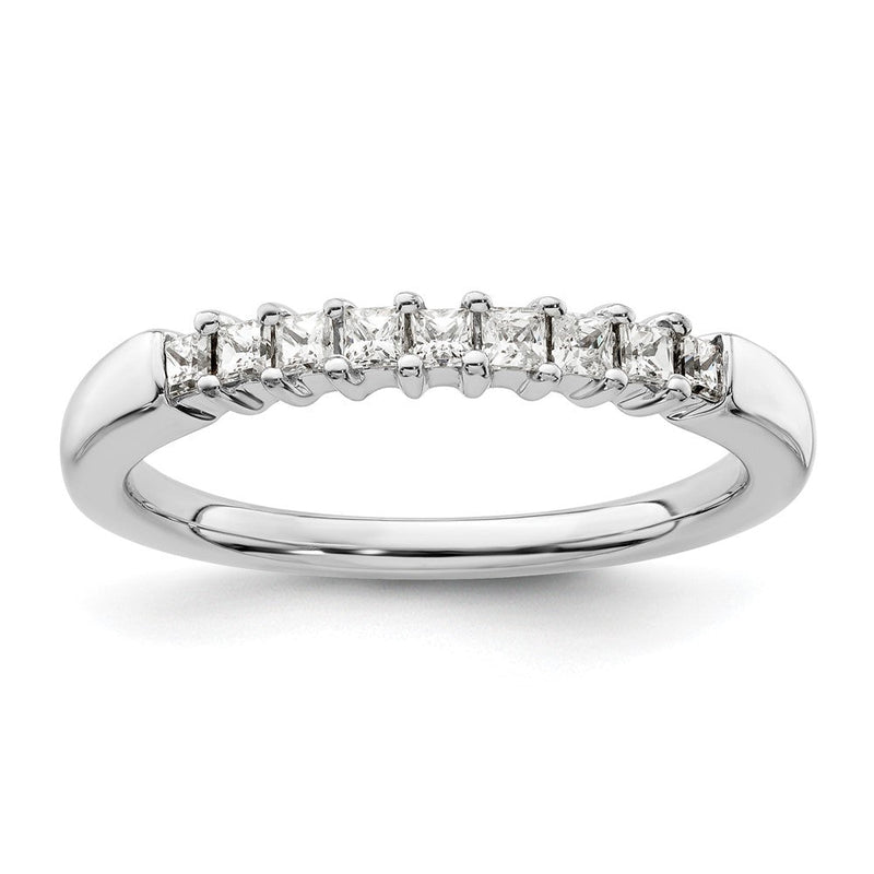 14K Weißgold Ehering mit 9 natürlichen Diamanten