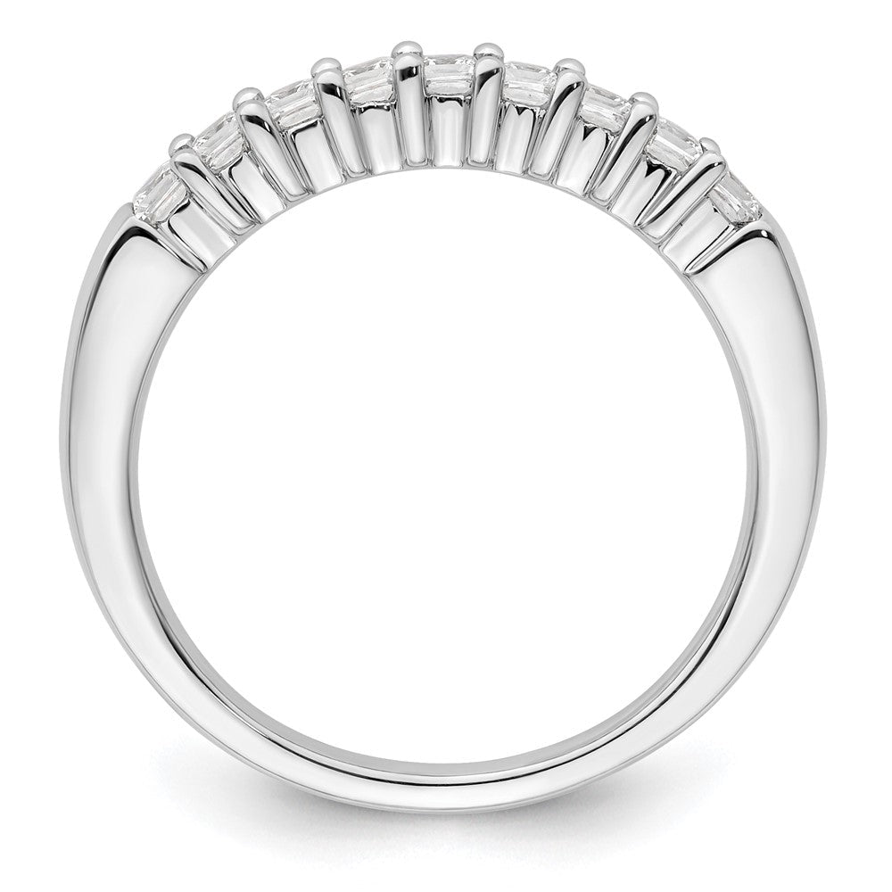 14K Weißgold Ehering mit 9 natürlichen Diamanten
