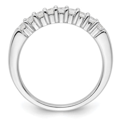14K Weißgold Ehering mit 9 natürlichen Diamanten