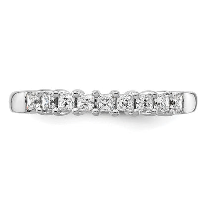 14K Weißgold Ehering mit 9 natürlichen Diamanten