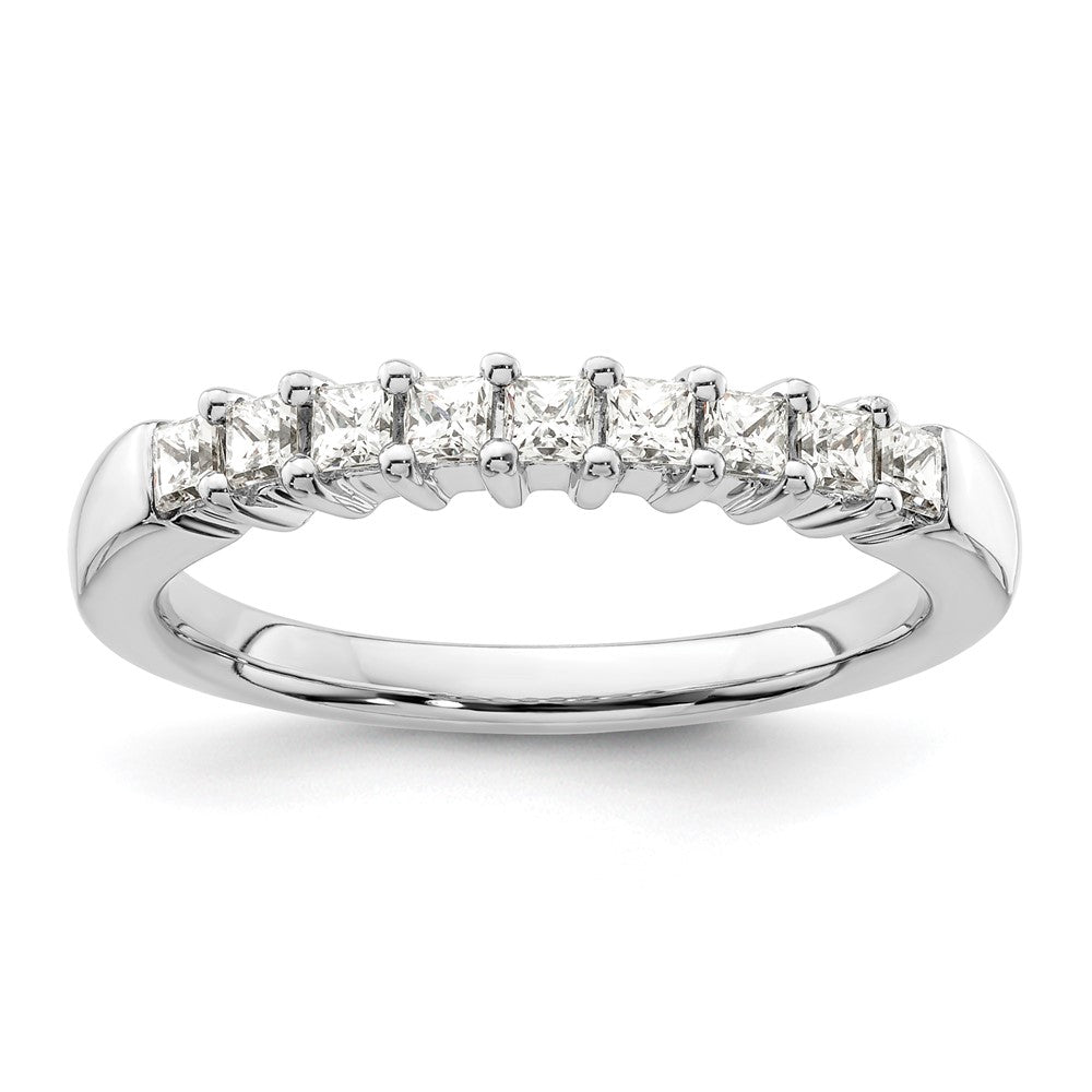 14K Weißgold Ehering mit 9 natürlichen Diamanten